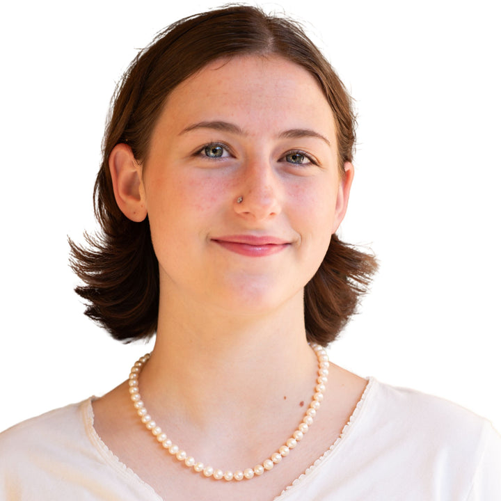 18 Inch ROUND White Pearl Necklace