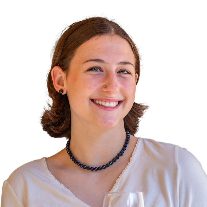 16 Inch ROUND Black Pearl Necklace Choker Pearl Jewelry