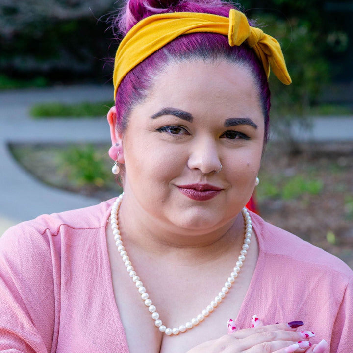 Long 24 Inch ROUND White Pearl Set Necklace Earrings