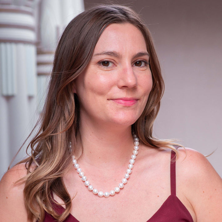 Large 18 Inch ROUND White Pearl Necklace