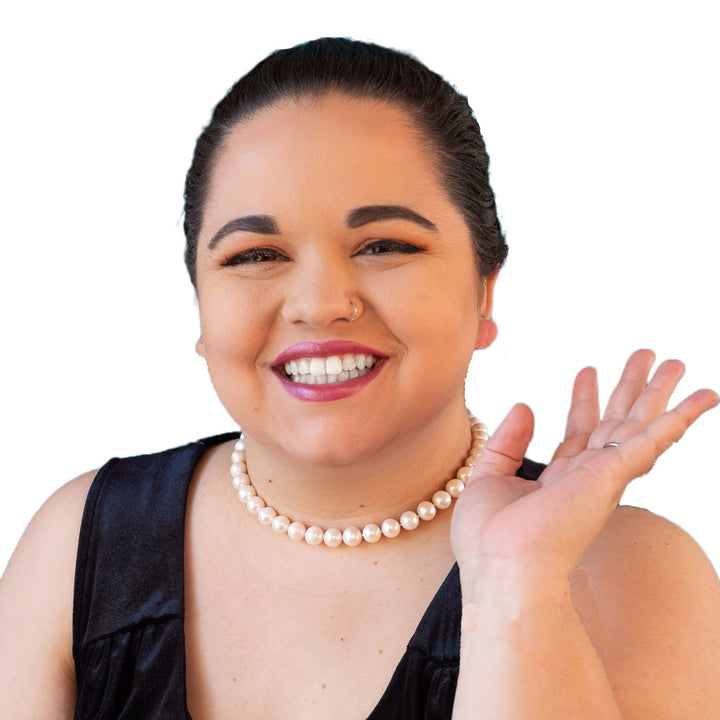 Large 16 Inch ROUND White Pearl Necklace