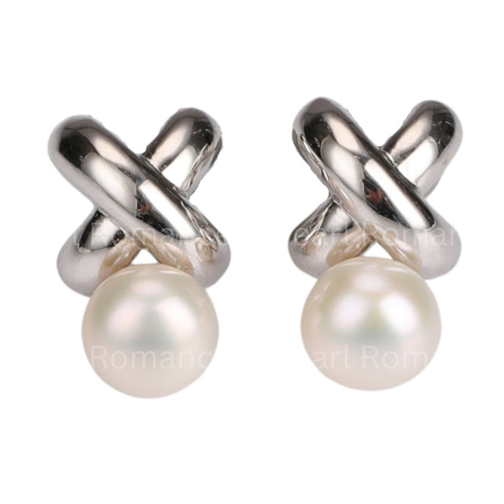 NEW! Pearl Earrings Studs Sterling Silver Cultured Freshwater Pearls