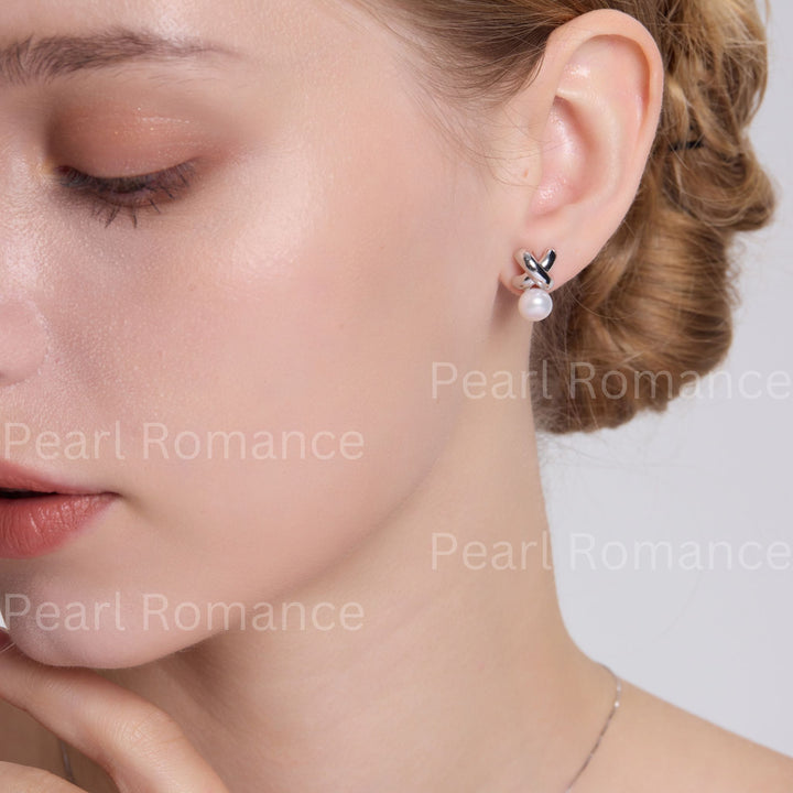 NEW! Pearl Earrings Studs Sterling Silver Cultured Freshwater Pearls