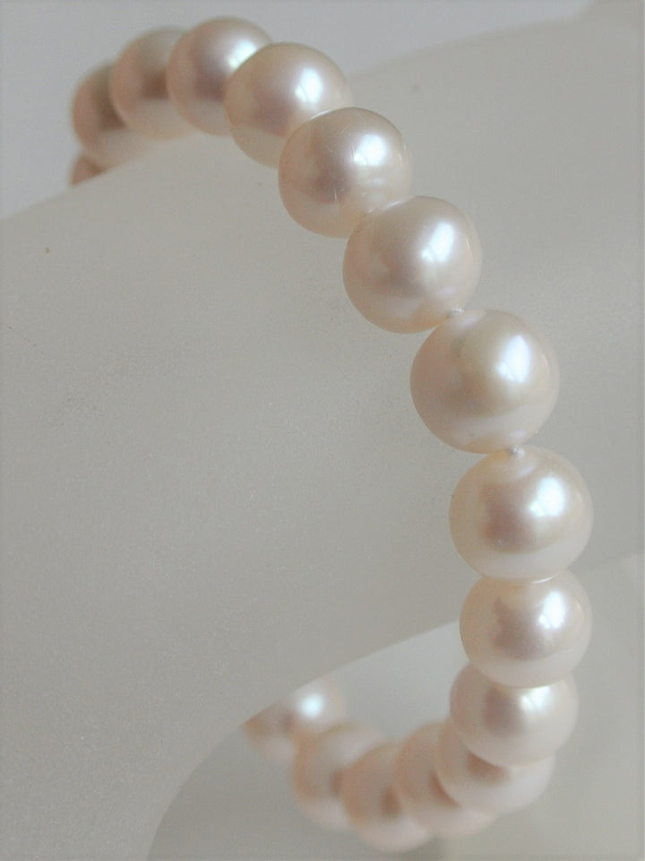 7.5 Inch AAAA+ Round Pearl Bracelet Cultured Freshwater Sterling Silver