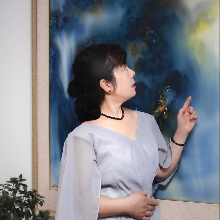 16 Inch ROUND Black Pearl Set Necklace Bracelet Earrings