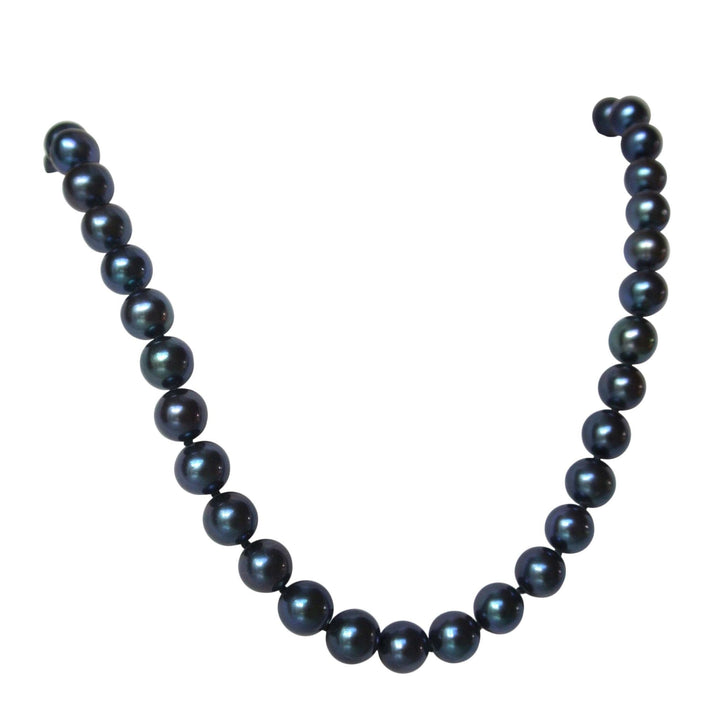 18 Inch ROUND Black Pearl Necklace