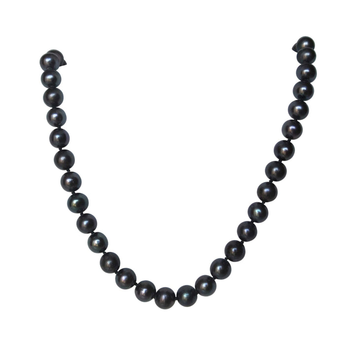 20 Inch ROUND Cultured Freshwater Black Pearl Necklace