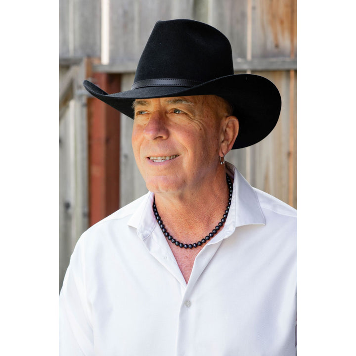 Sterling Silver Clasp 18 Inch ROUND Black Pearl Necklace for Men