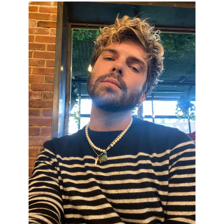 18 Inch ROUND White Pearl Necklace for Men