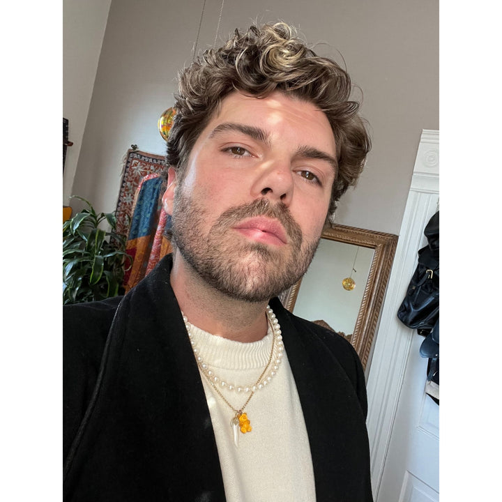 Sterling Silver Clasp 18 Inch ROUND White Pearl Necklace for Men