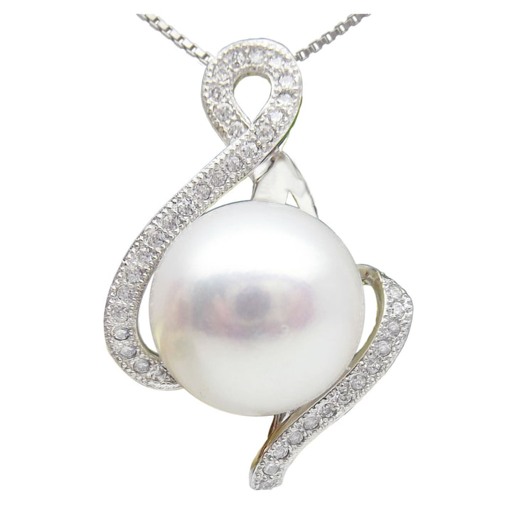 12mm White Pearl Pendant Necklace