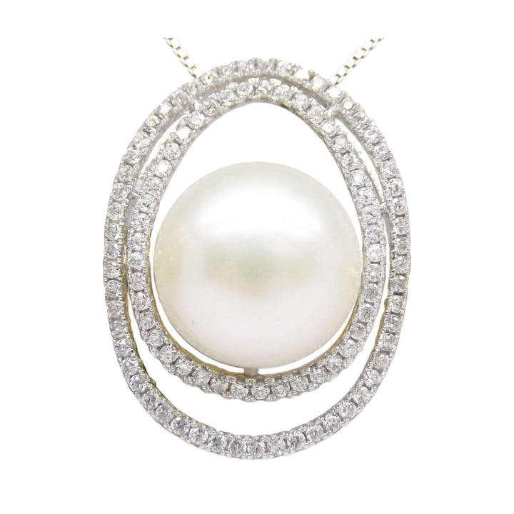 12mm White Pearl Pendant Necklace