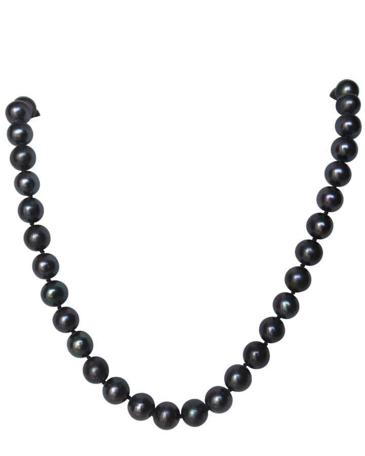 20 Inch ROUND Cultured Freshwater Black Pearl Necklace for Men