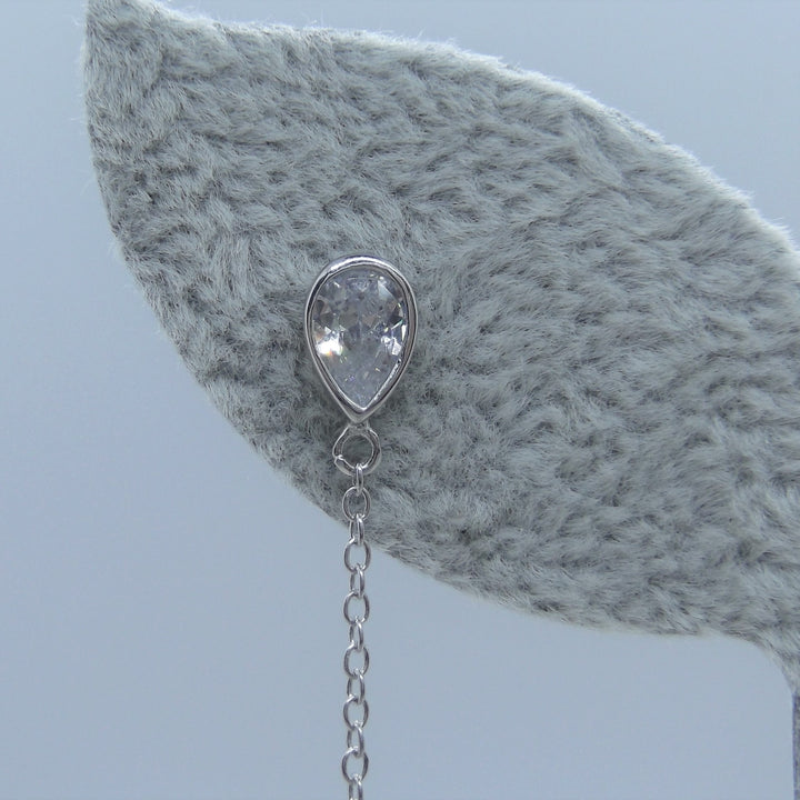 Long Dangle Pearl Earrings Sterling Silver