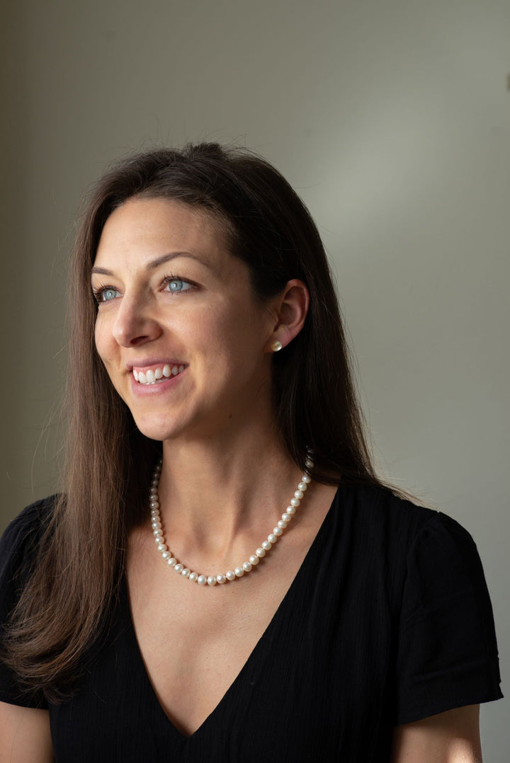 Sterling Silver Clasp 20 Inch ROUND White Pearl Necklace