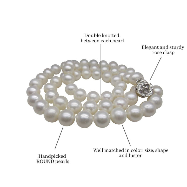 20 Inch ROUND White Pearl Necklace