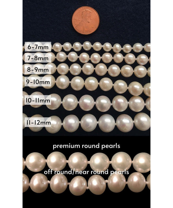 18 Inch ROUND White Pearl Necklace for Men