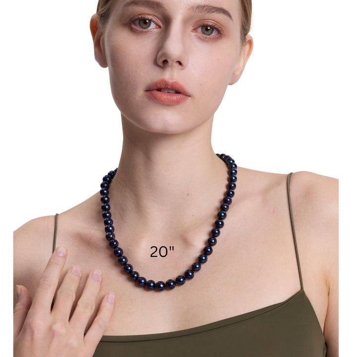 Chunky Black Pearl Necklace for Women