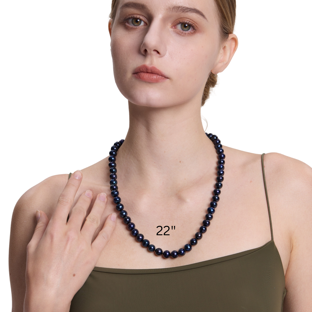 Chunky Black Pearl Necklace for Women