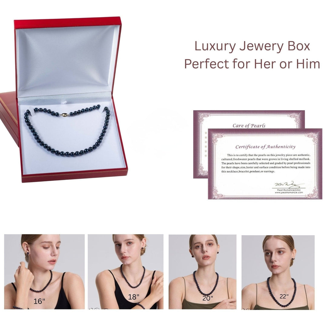 Chunky Black Pearl Necklace for Women