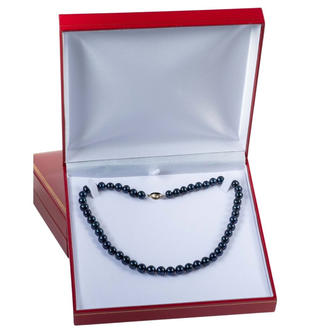 20 Inch ROUND Black Pearl Necklace for Men
