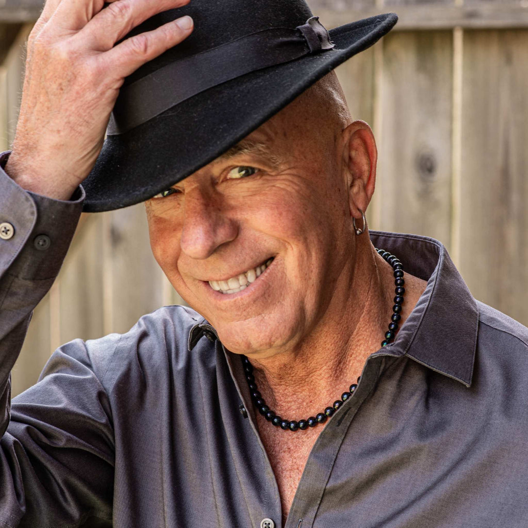 18" 20" 22" 24" Inch ROUND Black Pearl Necklace for Men Cultured Freshwater