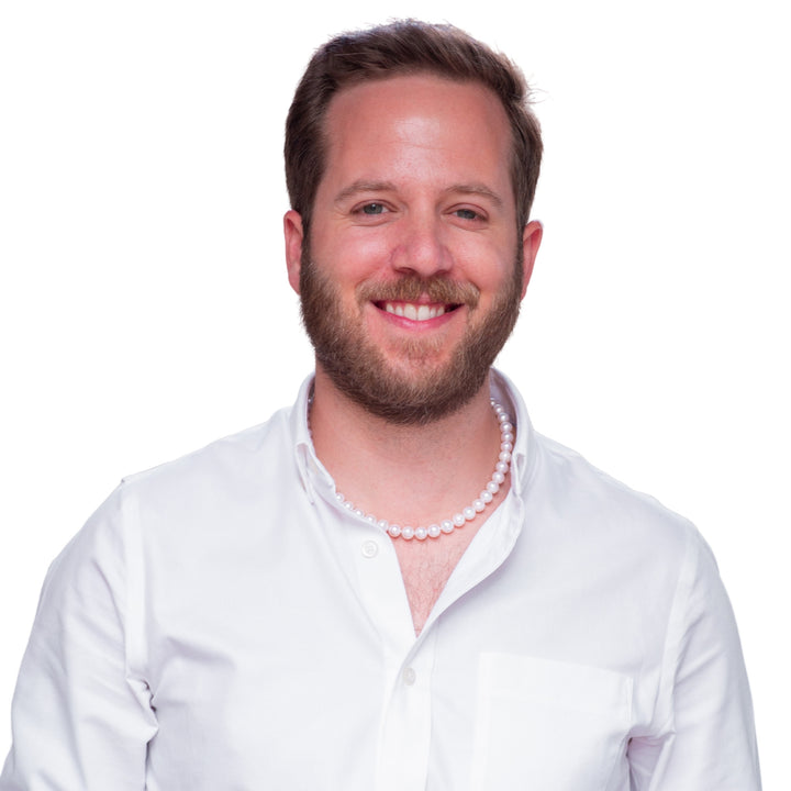 Chunky White ROUND Pearl Necklace for Men