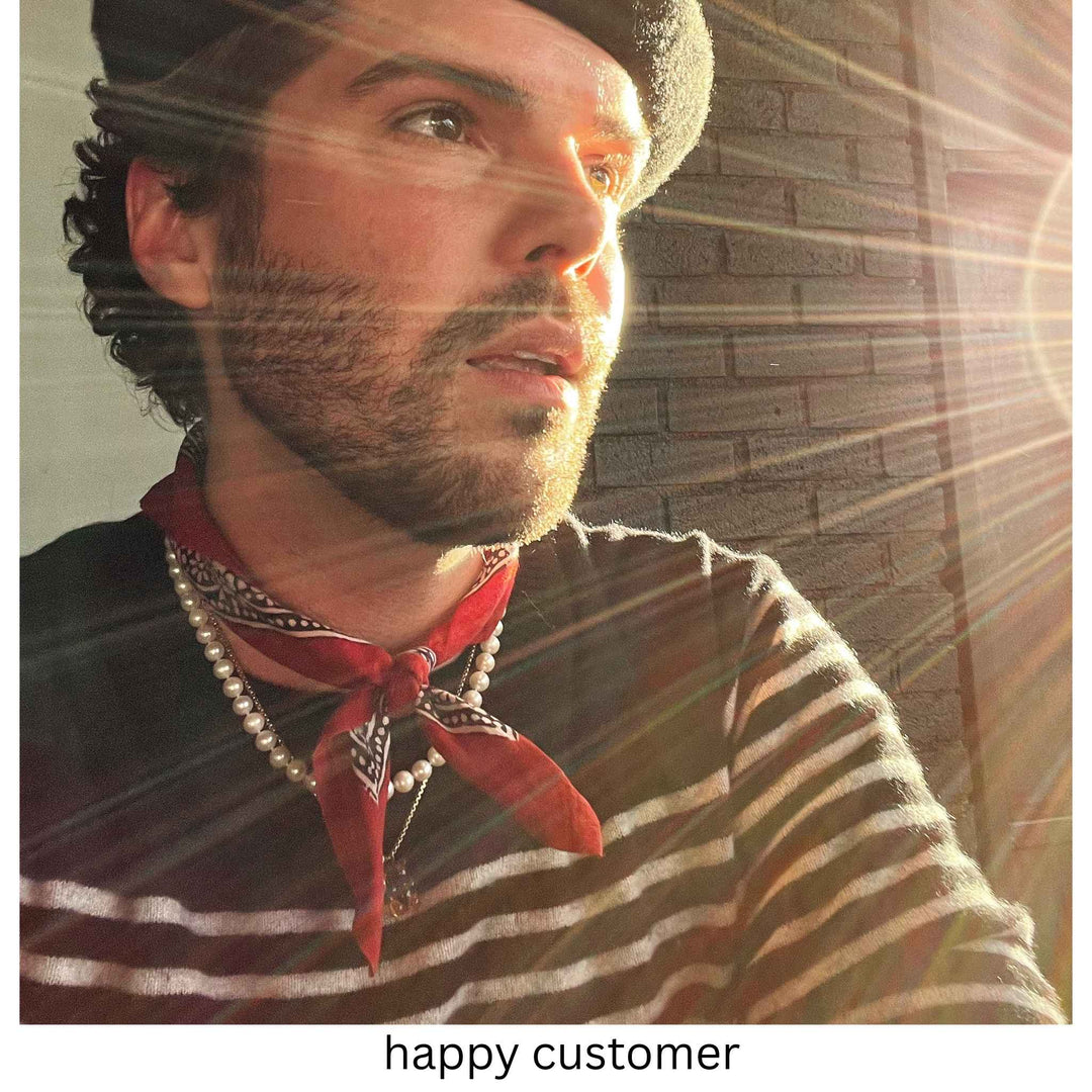 20 Inch ROUND White Pearl Necklace for Men