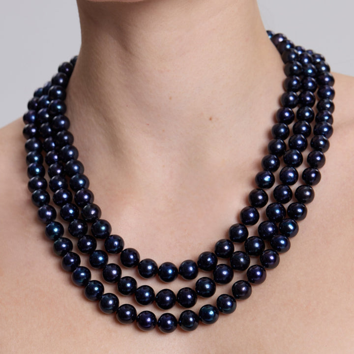 Chunky Black Pearl Necklace for Women