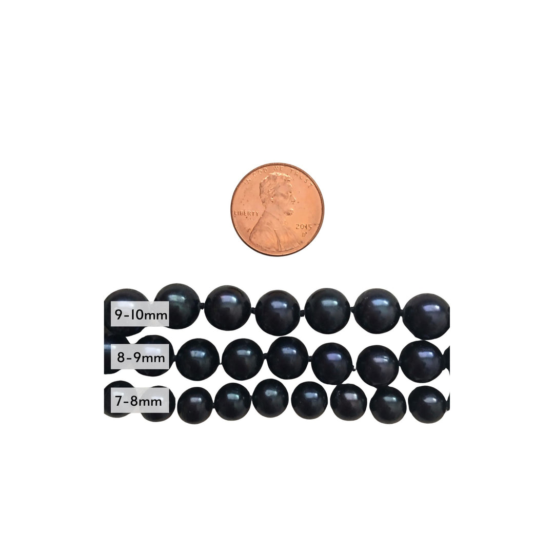 ROUND Silver Pearl Necklace for Men 18 Inch