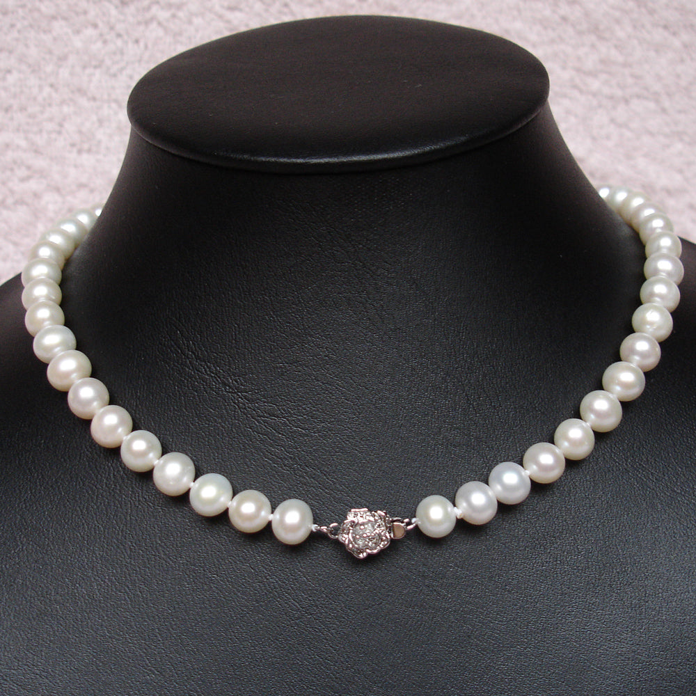 16 Inch Choker White Pearl Necklace