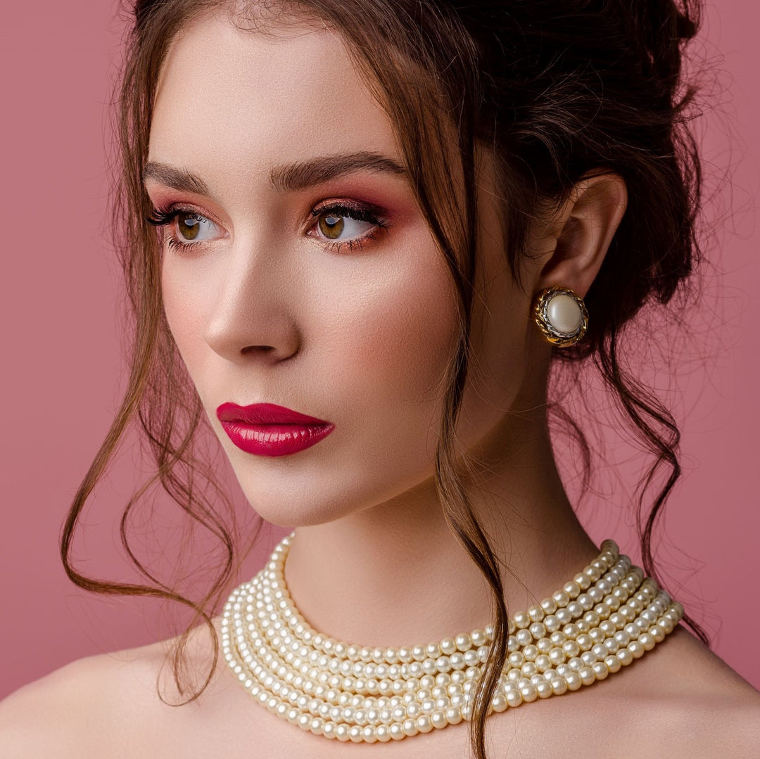 AAAA+ 16 Inch Choker 8-8.5mm White Pearl Necklace 14K Yellow Gold Clasp Cultured Freshwater