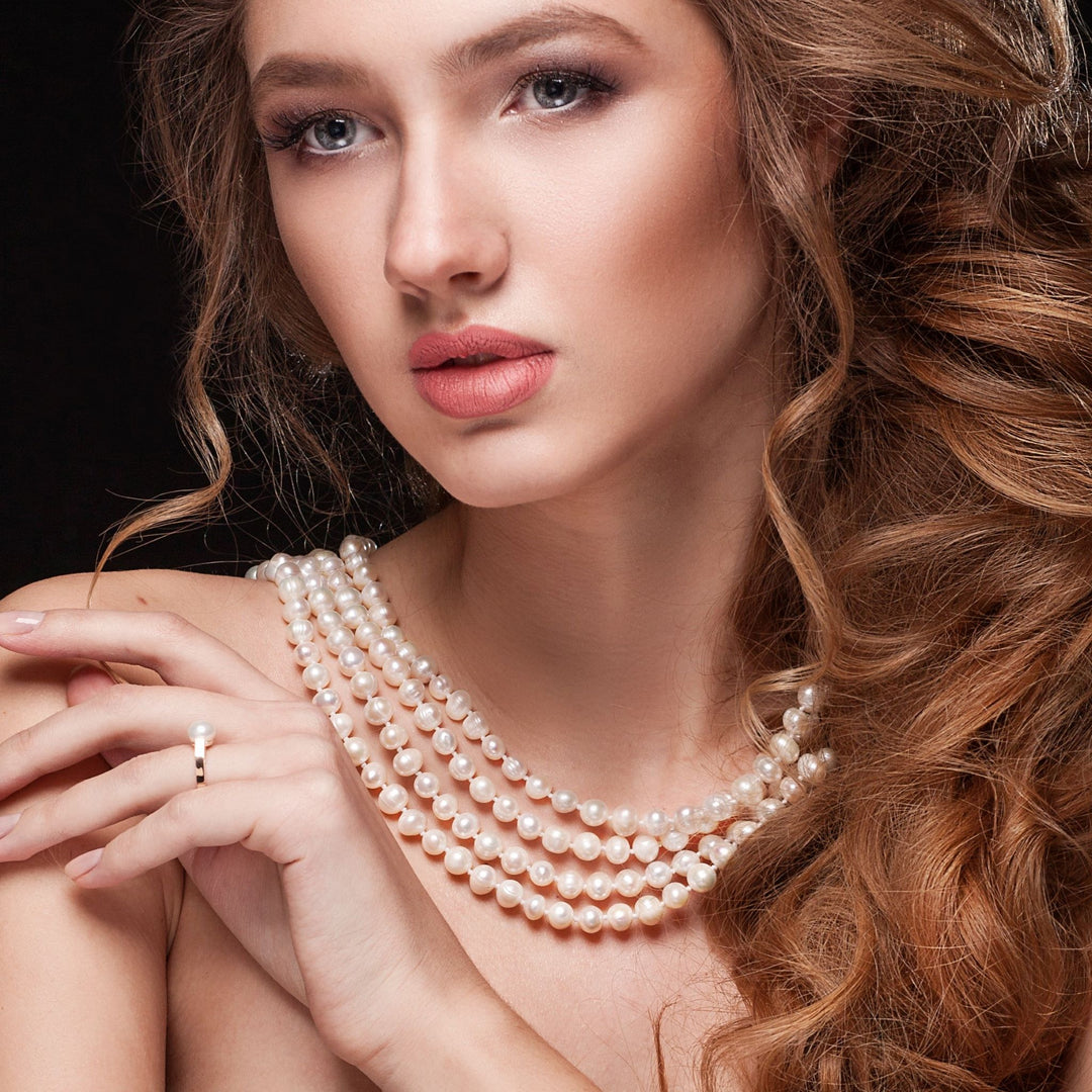 16 Inch Choker White Pearl Necklace